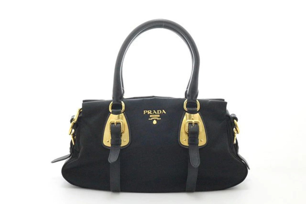 Prada Tessuto Saffiano shoulder bag calfskin black
